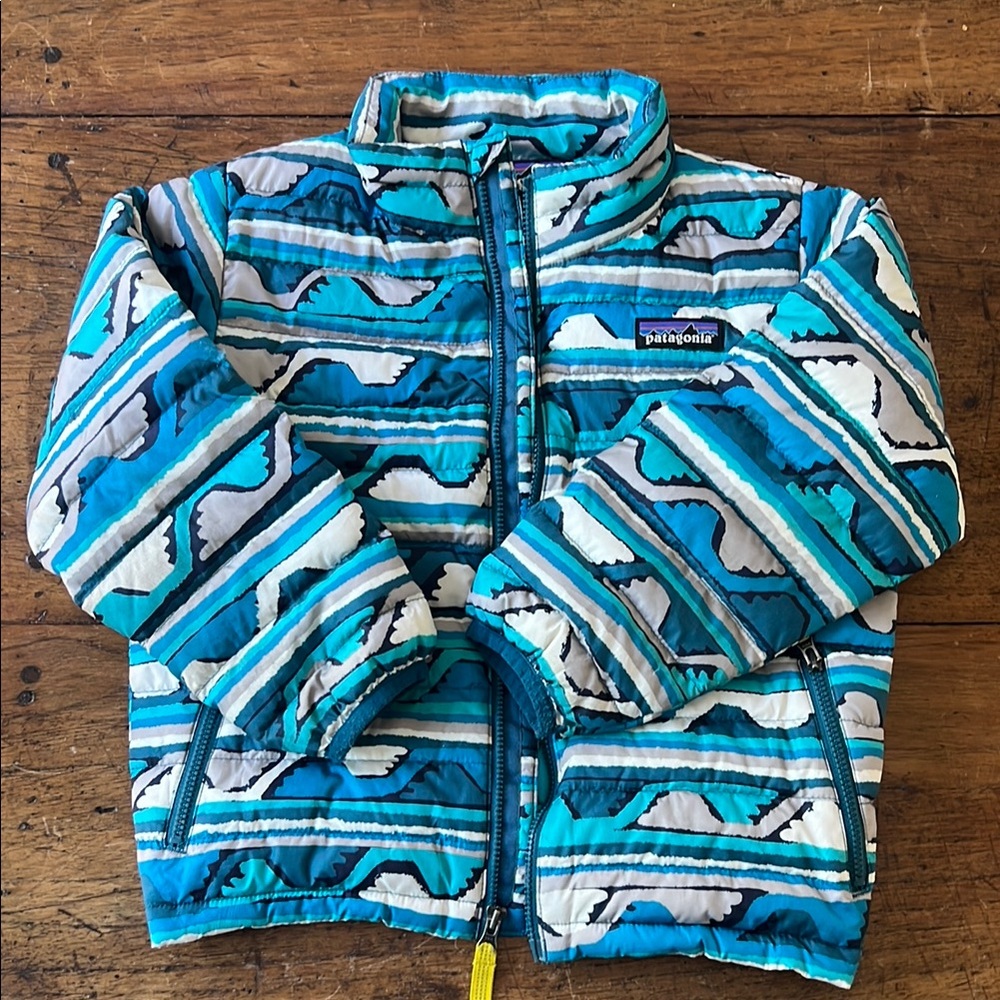 Kids Patagonia Blue Patterned Quilted Jacket
